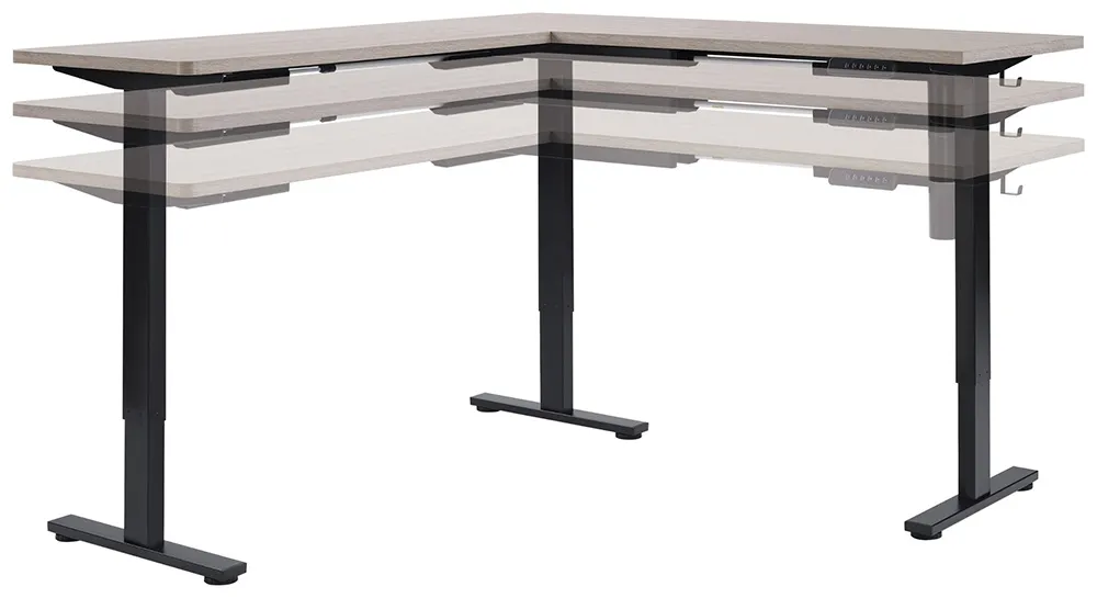 L Shaped Height Adjustable Desk