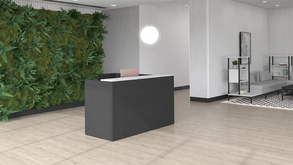 L Shaped Reception Desk with Drawers