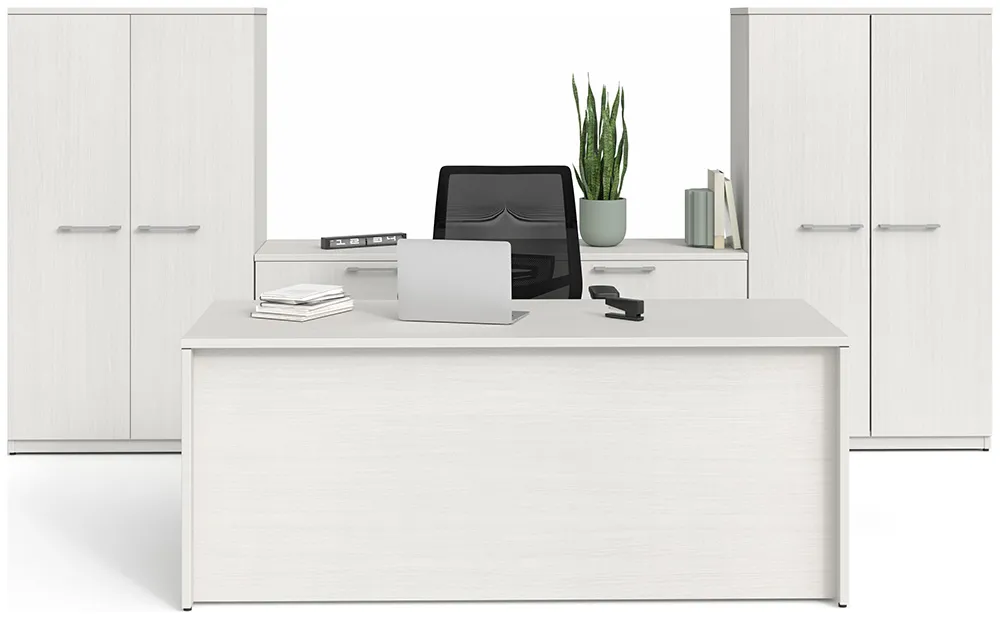 Rectangular Desk with Storage Set