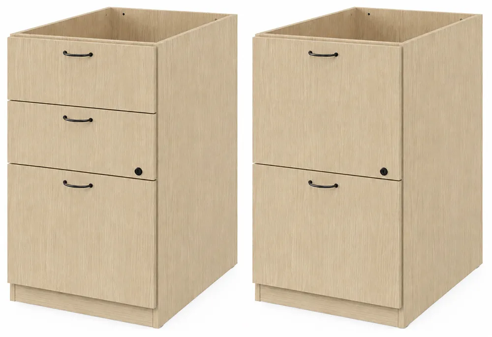 Pair of 2 & 3 Drawer Pedestals for Groupe Lacasse Desks