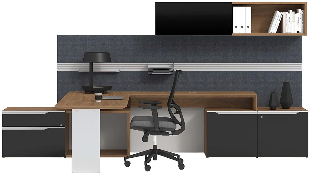Modern L Shaped Desk with Storage