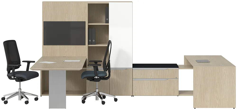 U Shaped Desk with Storage