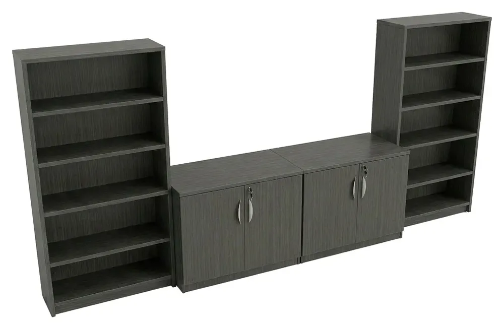 Storage Credenza with Bookcases