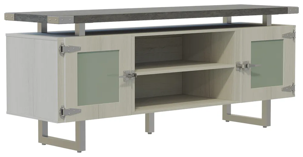 Storage Credenza with Glass Doors