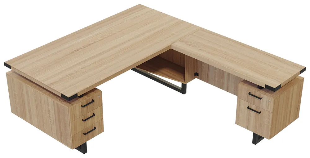 L Shaped Desk with Drawers
