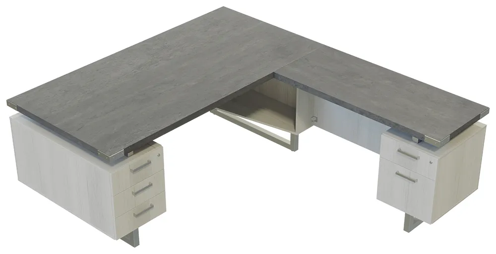 L Shaped Desk with Drawers