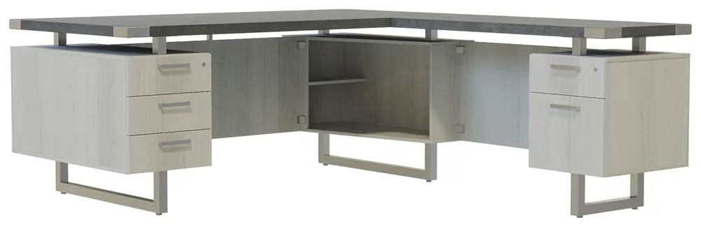 L Shaped Desk with Drawers