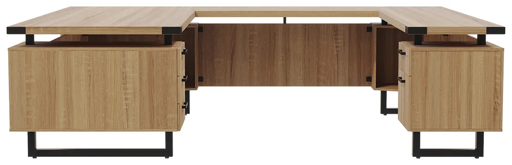 U Shaped Desk with Drawers