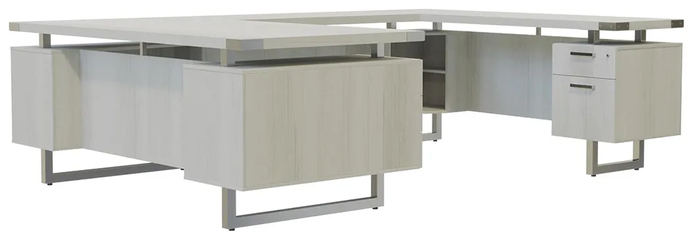 U Shaped Desk with Drawers