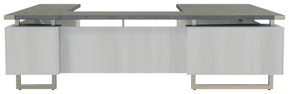 U Shaped Desk with Drawers