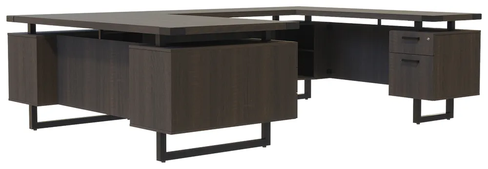 U Shaped Desk with Drawers