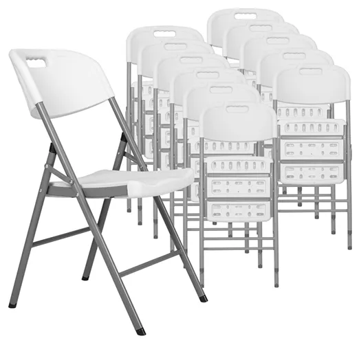 Plastic Folding Chairs - 12 Pack