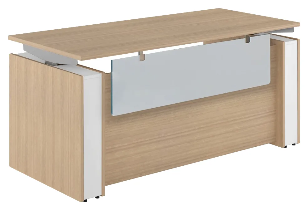 Sit Stand Desk with Acrylic Modesty Panel