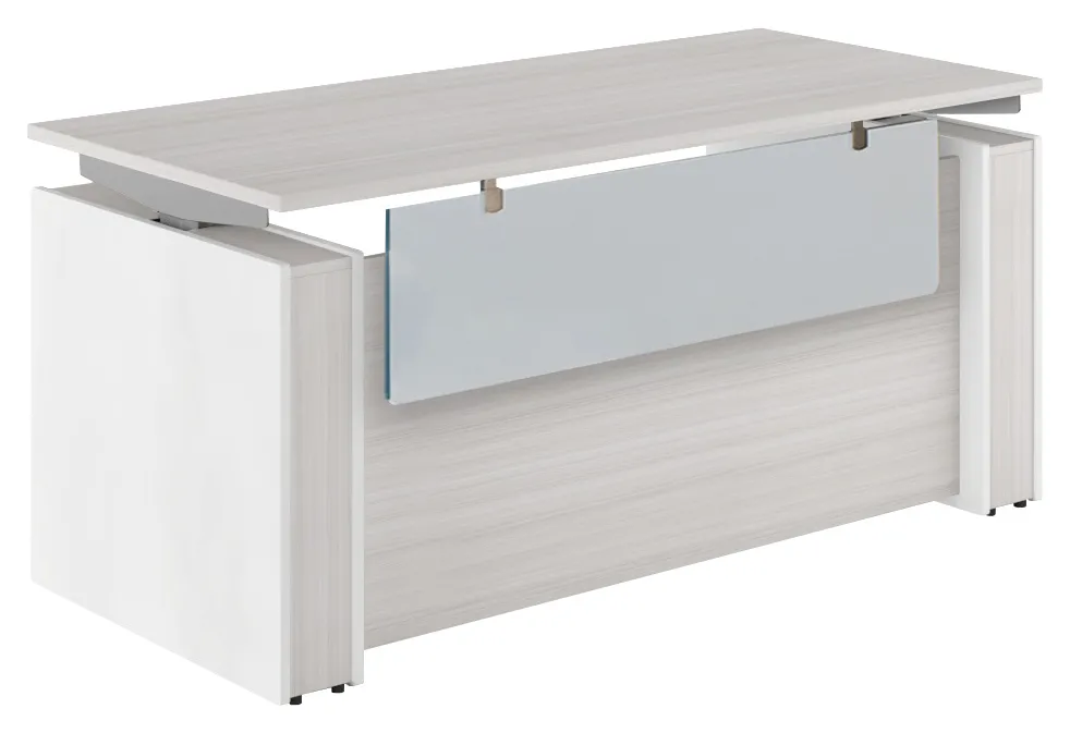 Standing Desk with Acrylic Modesty Panel