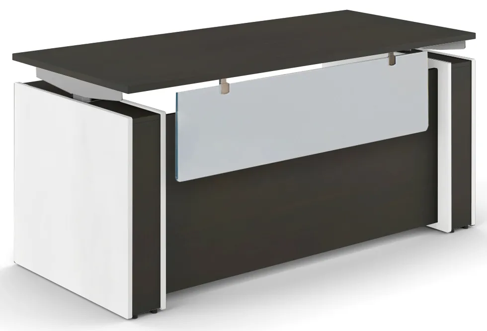 Standing Desk with Acrylic Modesty Panel