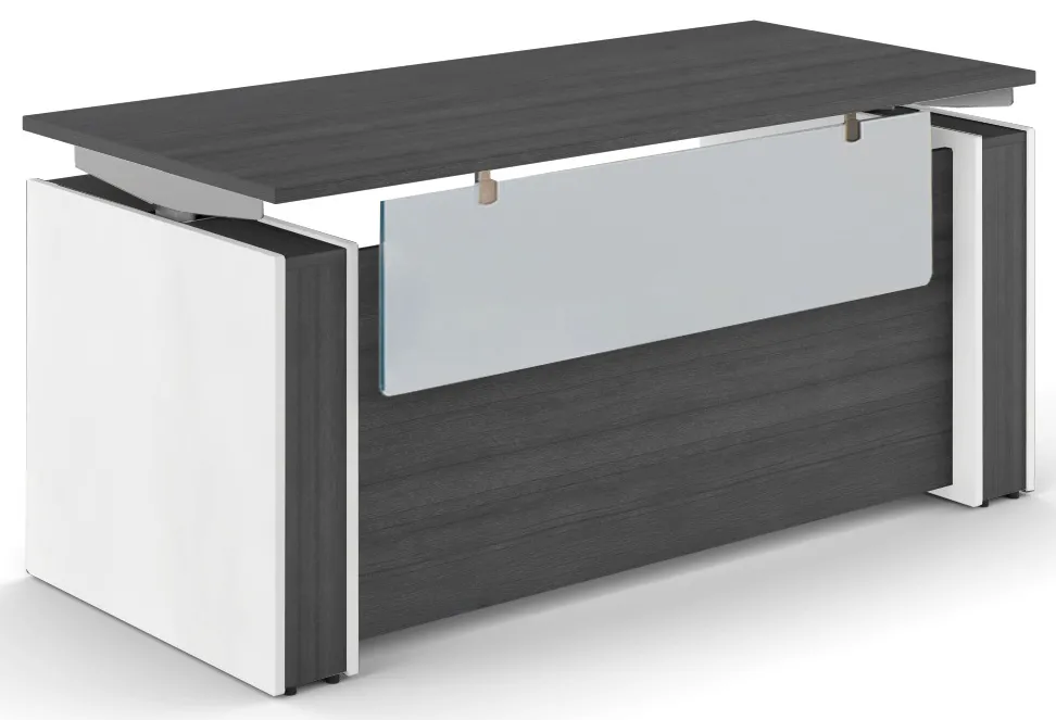 Standing Desk with Acrylic Modesty Panel