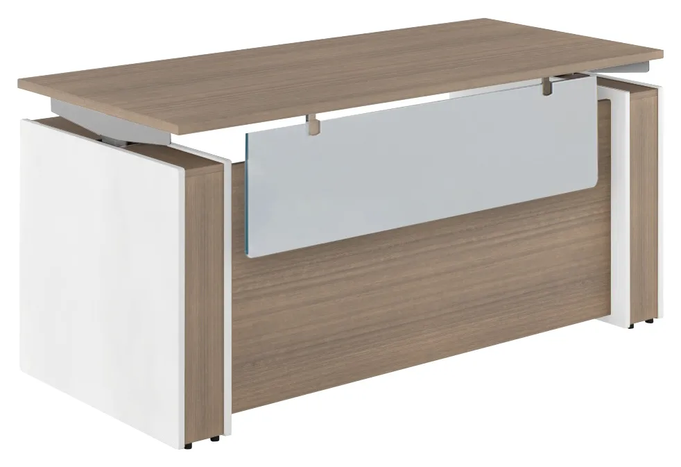 Standing Desk with Acrylic Modesty Panel