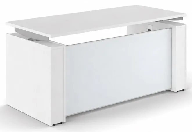 Standing Desk with Glass Modesty Panel