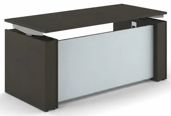 Standing Desk with Glass Modesty Panel