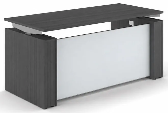 Standing Desk with Glass Modesty Panel
