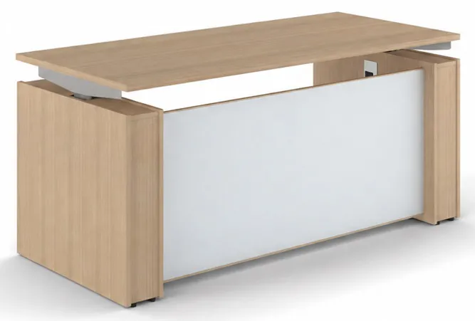 Standing Desk with Glass Modesty Panel