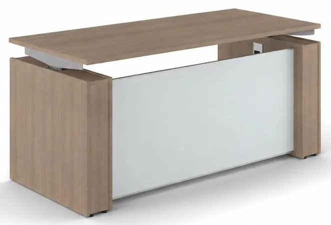Standing Desk with Glass Modesty Panel