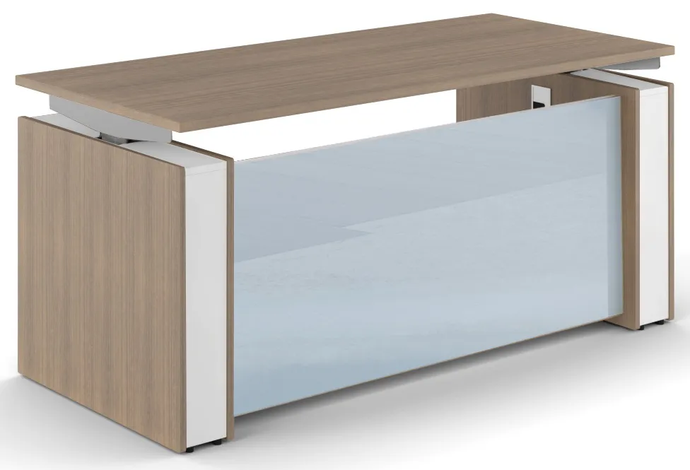 Sit Stand Desk with Glass Modesty Panel