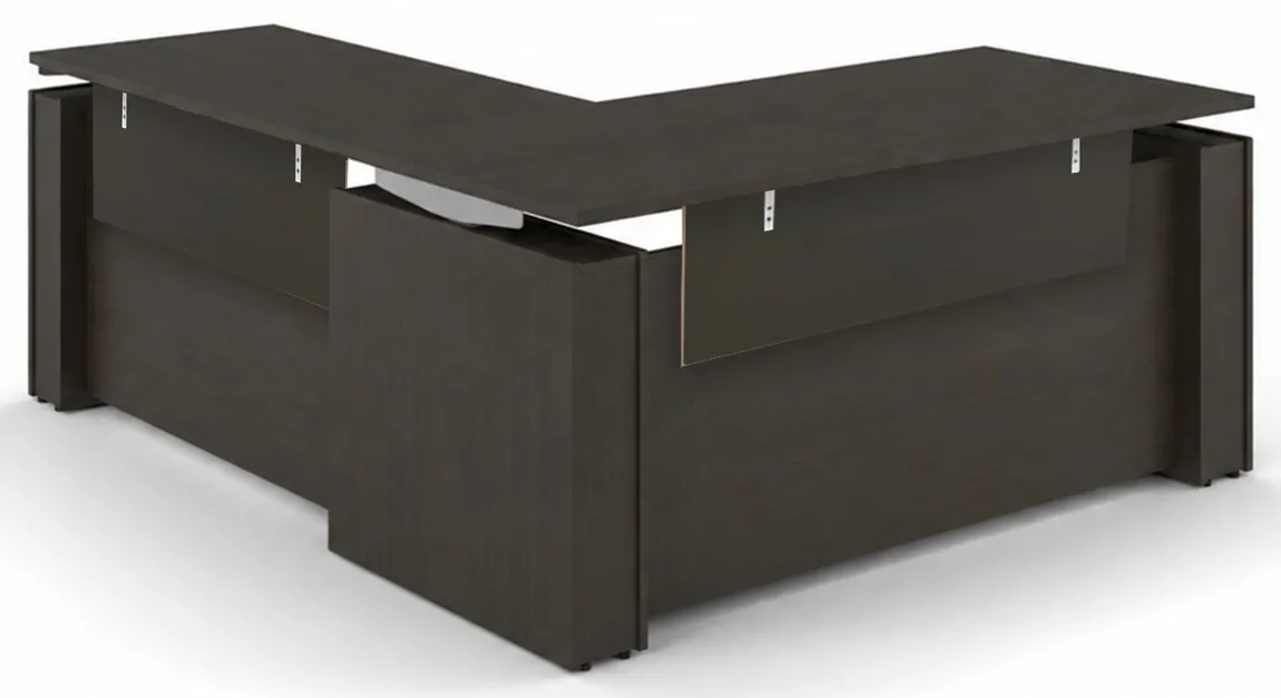 L Standing Desk with Laminate Modesty Panels