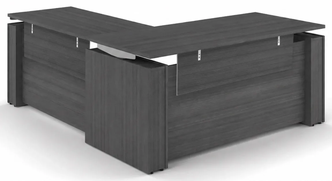 L Standing Desk with Laminate Modesty Panels