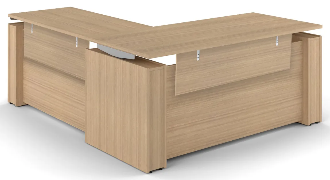 L Standing Desk with Laminate Modesty Panels