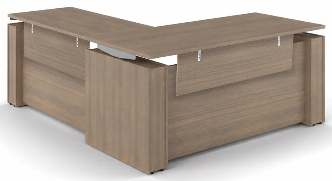 L Standing Desk with Laminate Modesty Panels