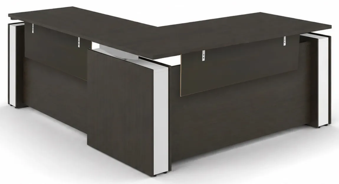 L Shape Standing Desk with Modesty Panels
