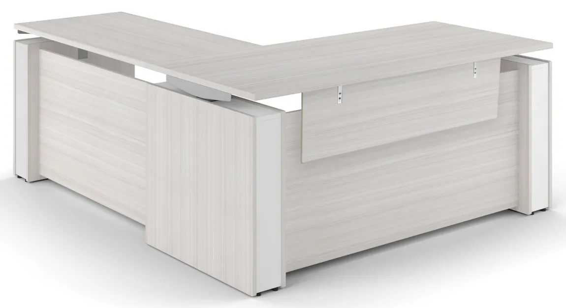 Sit Stand L Desk with Modesty Panel