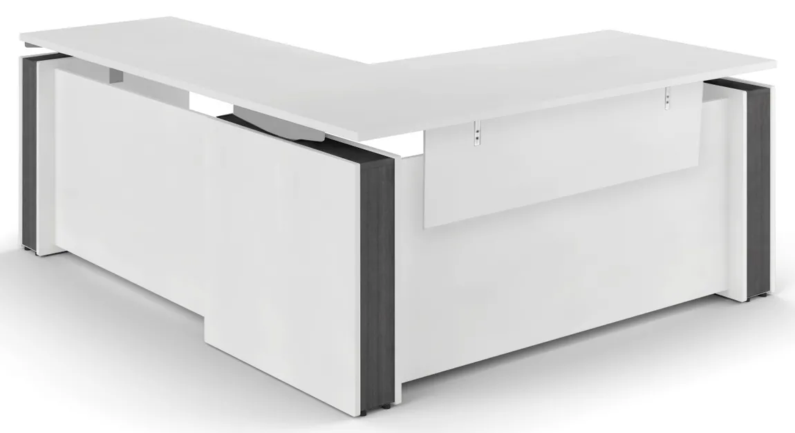 Sit Stand L Desk with Modesty Panel