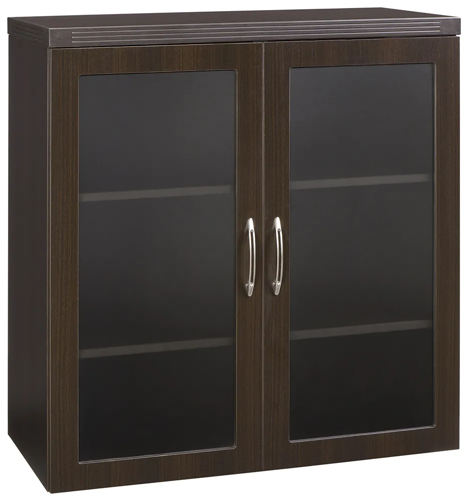 fullsize storage cabinet with glass doors 1