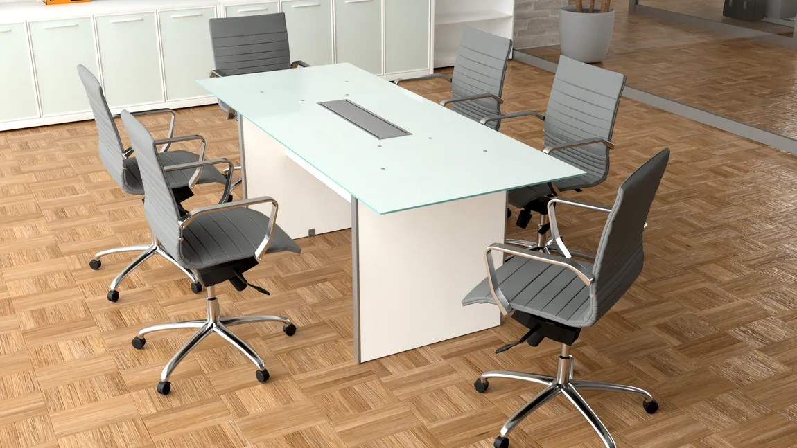 Small Glass Top Conference Table