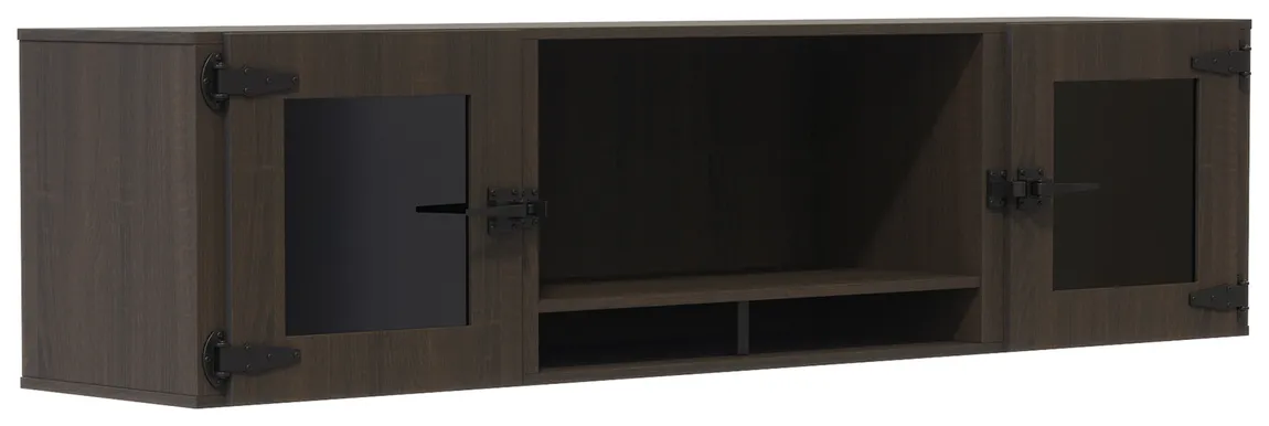 Wall Mounted Hutch with Glass Doors