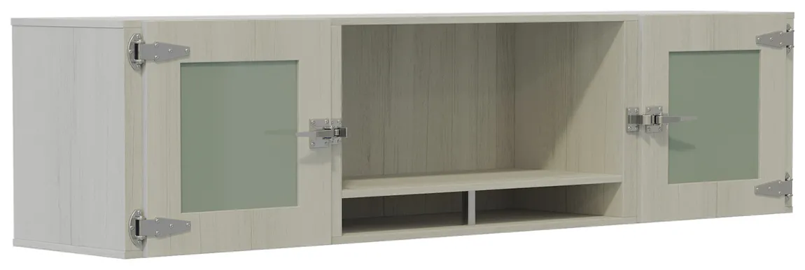 Wall Mounted Hutch with Glass Doors