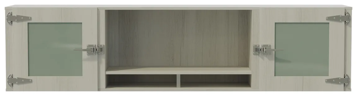 Wall Mounted Hutch with Glass Doors