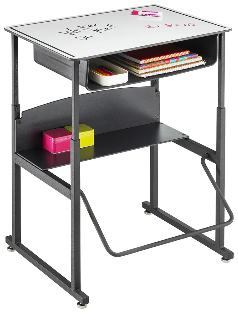 Adjustable Height Student Desk with Dry Erase Top
