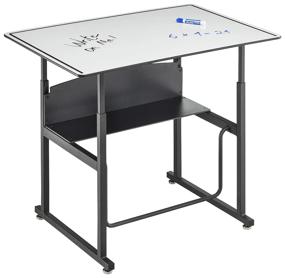 Adjustable Height School Desk with Dry Erase Top