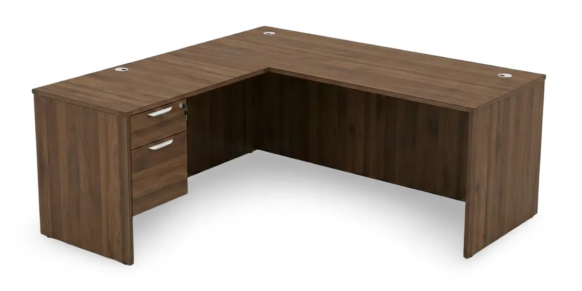 L Shaped Desk with Drawers
