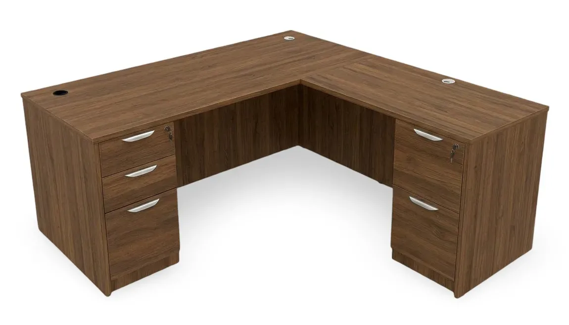 L Shaped Desk with Drawers