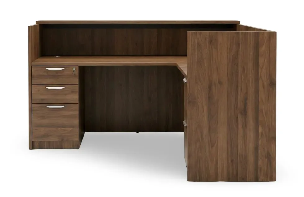 L Shaped Reception Desk with Drawers