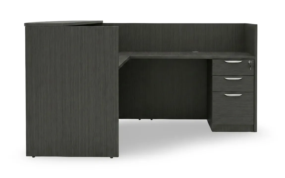 L Shaped Reception Desk with Drawers