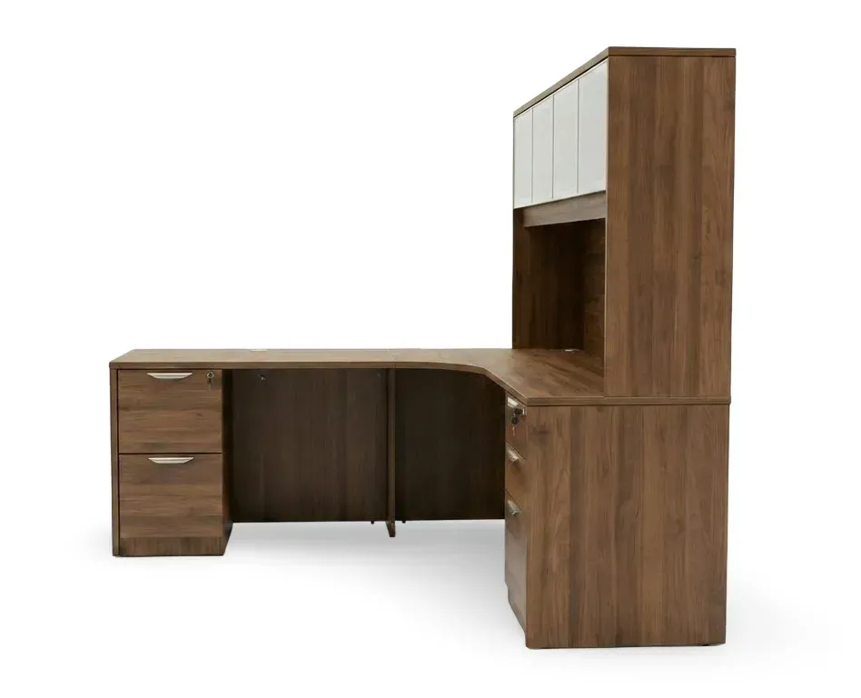 L Shaped Desk with Hutch