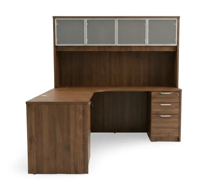 L Shaped Desk with Hutch