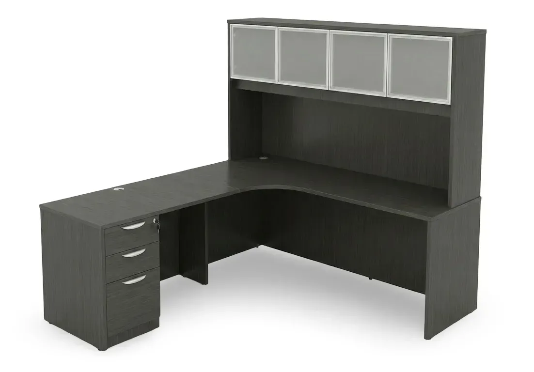 L Shaped Desk with Hutch