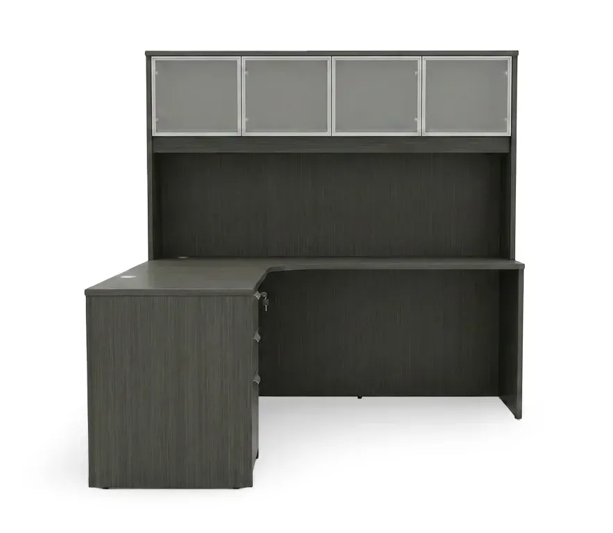 L Shaped Desk with Hutch