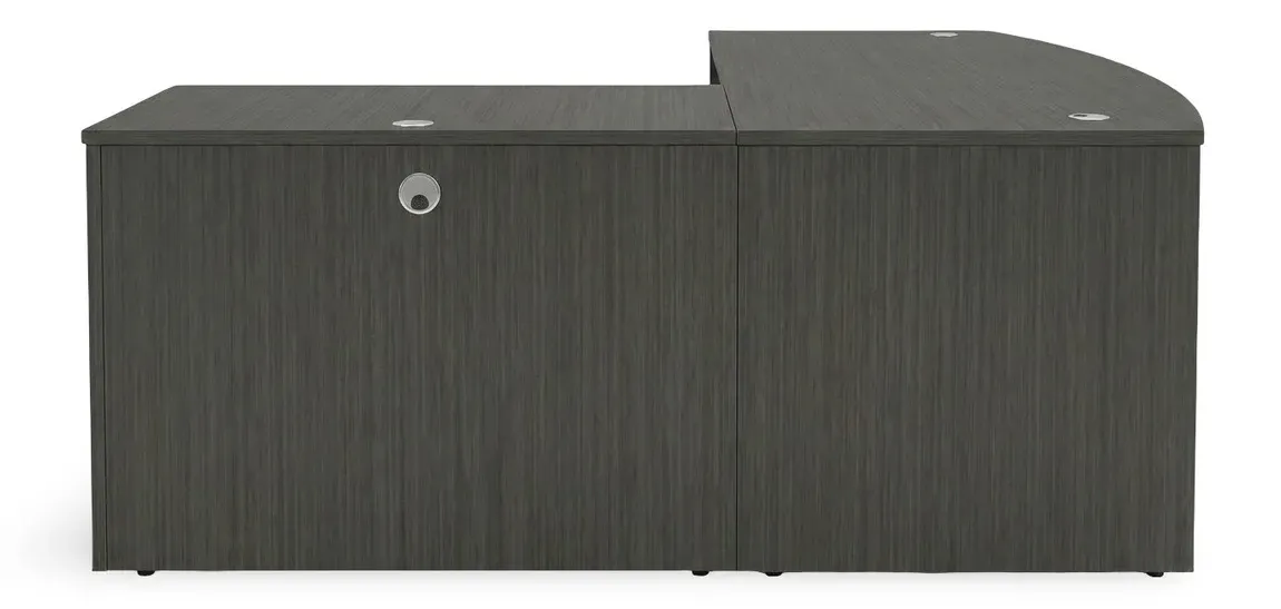 Bow Front L-Shaped Desk with Drawers